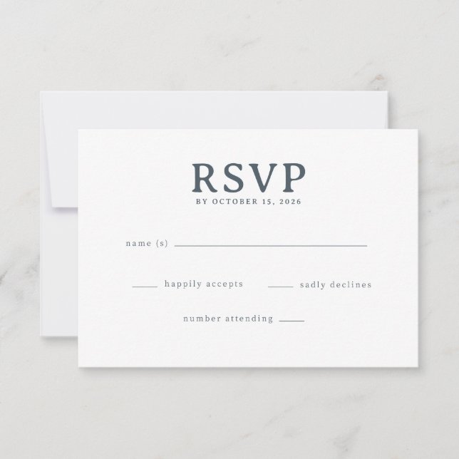 Elegant Gray RSVP Form Card (Front)