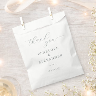 Elegant Gray Thank You Card Favour Bag