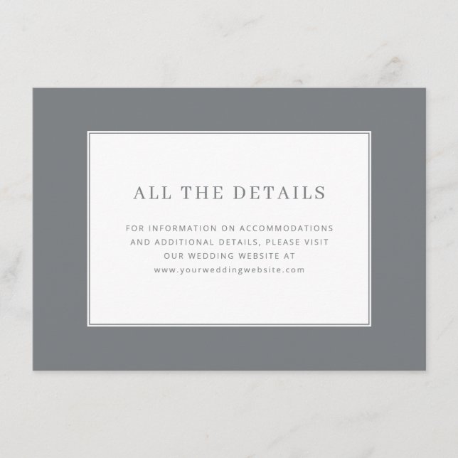 Elegant Gray Typographic Enclosure Card (Front)