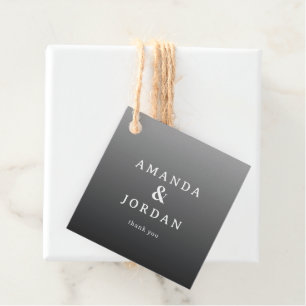 Elegant Gray Typographic Thank You Favour Tags