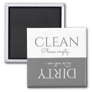 Elegant Gray   White   Dishwasher Magnet