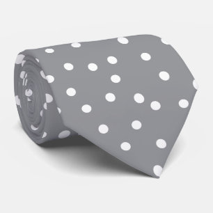 Elegant Gray White Dots Pattern Groom Gift Tie