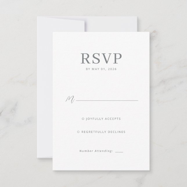 Elegant Grayscale RSVP Card (Front)
