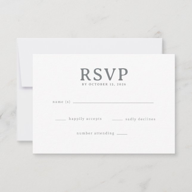 Elegant Grayscale RSVP Form Card (Front)