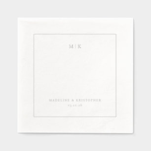 Elegant Grayscale Typographic Foil Napkins