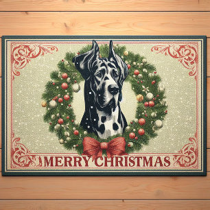 Elegant Great Dane Christmas, Great Dane Gift Doormat