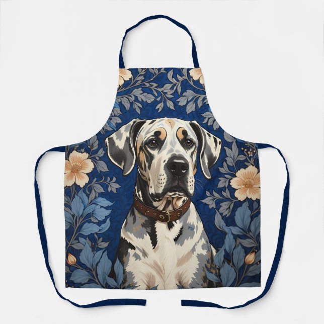 Elegant Great Dane William Morris Inspired  Apron (Front)