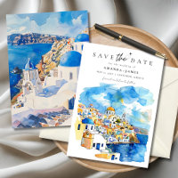 Elegant Greece Destination Wedding Save the Date
