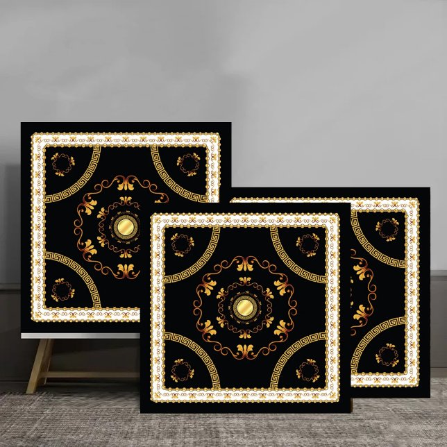 Elegant Greek Baroque Gold Frame Pattern luxury Ceramic Tile (Creator Uploaded)