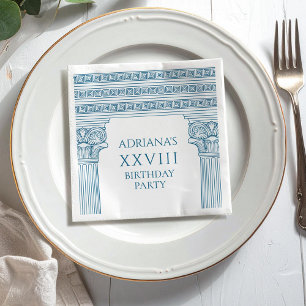 Elegant Greek birthday party with blue temple Napkin
