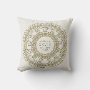 Elegant Greek or Roman birthday party with pattern Cushion