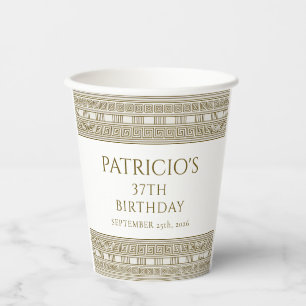 Elegant Greek or Roman toga birthday party Paper Cups