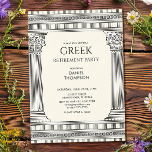 Elegant Greek Retirement Party Invitation