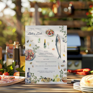 Elegant Greek Themed   Illustrated Mediterranean  Menu