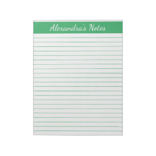 Elegant Green 8.5x11 Letter Size Personalised Notepad