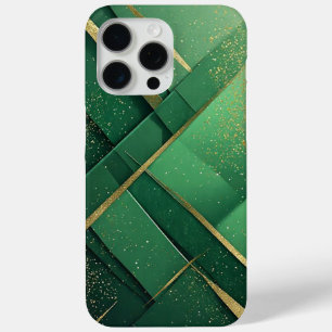 Elegant Green Abstract Background With Glittering iPhone 15 Pro Max Case