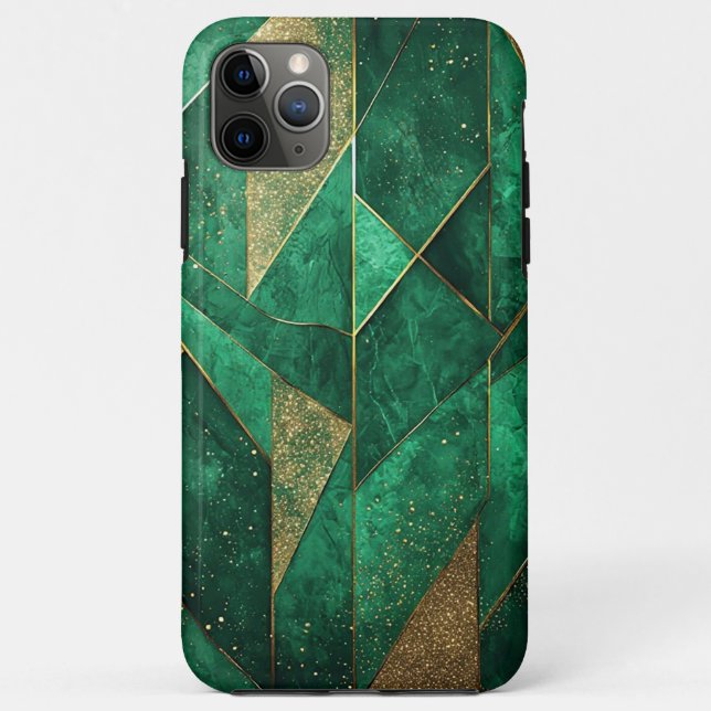 Elegant Green Abstract Background With Glittering Case-Mate iPhone Case (Back)