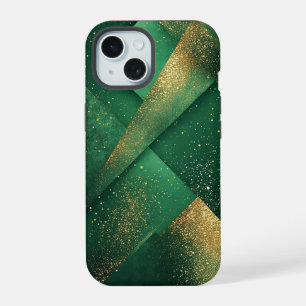 Elegant Green Abstract Background With Glittering iPhone 15 Case