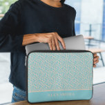 Elegant Green Abstract  Laptop Sleeve<br><div class="desc">Elegant Green Abstract laptop sleeve. Protect your laptop with this light teal and beige sand abstract pattern laptop sleeve. Easily personalise it with your own name ( or any other name) by click on "PERSONALIZE THIS TEMPLATE" button. This laptop sleeve is for those who want to protect the laptop with...</div>