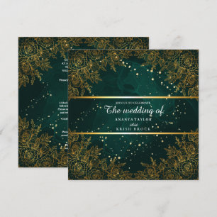Elegant Green and black Wedding Invitation