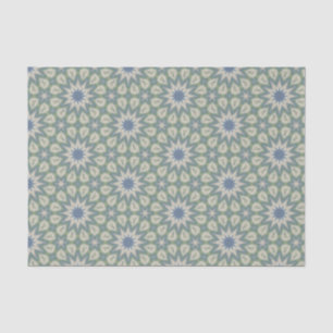 Elegant Green and Blue Modern Geometric Pattern Tissue Paper