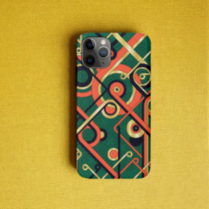 Elegant Green and Gold Art Deco Geometric  iPhone 11 Pro Case