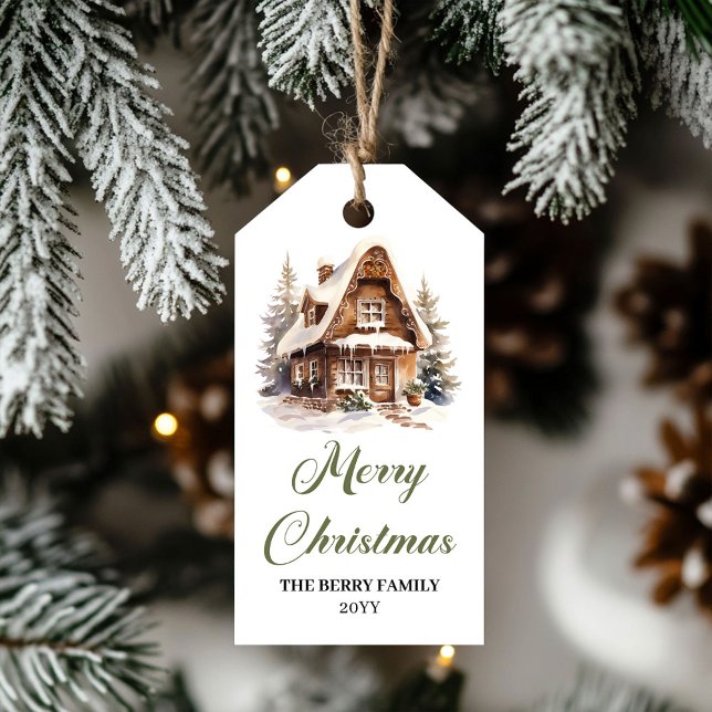 Elegant Green and Gold Gift Tag Minimal Holiday (Elegant Green and Gold Gift Tag Minimal Holiday)