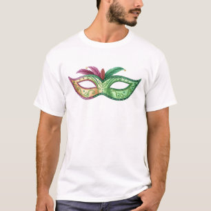 Elegant Green and Gold Masquerade Mask T-Shirt