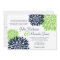 Elegant Green and Navy Blue Floral Burst Wedding