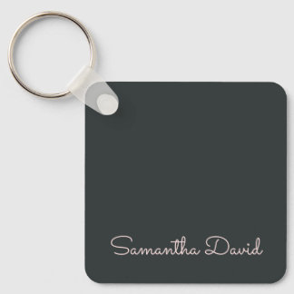 Elegant Green Beige personalised Key Ring