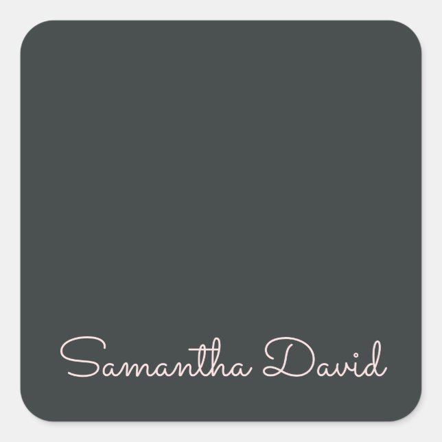 Elegant Green Beige personalised Square Sticker (Front)