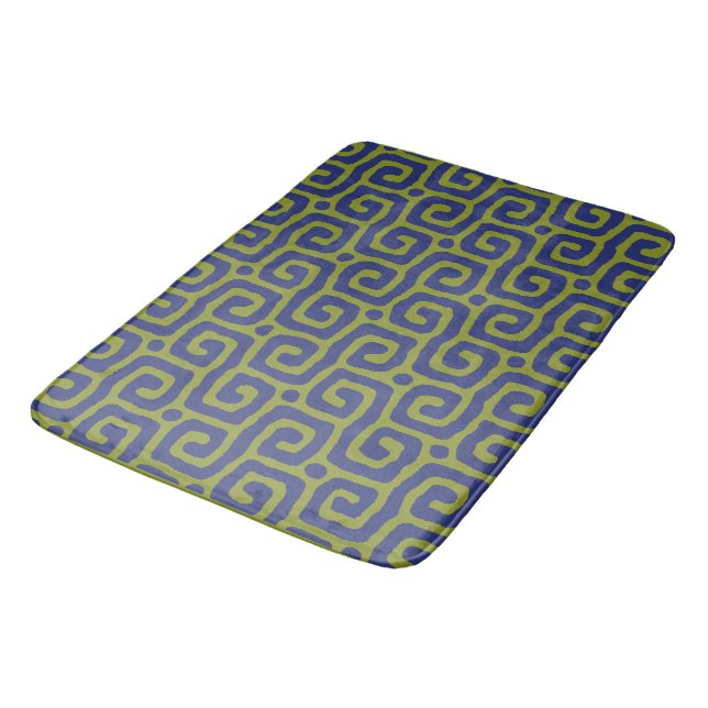 Elegant Green &blue Abstract pattern Bath Mat (Angled)