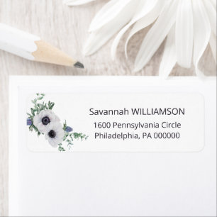 Elegant Green Blue Botanical Return Address Label