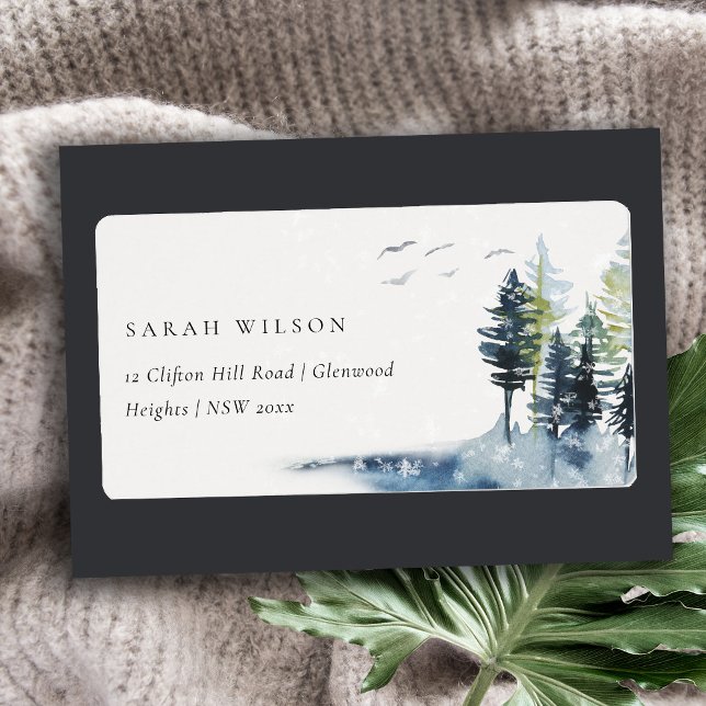 Elegant Green Blue Pine Woods Forest Birds Address (Creator Uploaded)