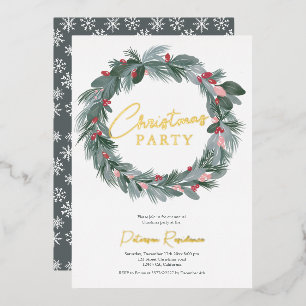 Elegant green blue red floral Christmas wreath