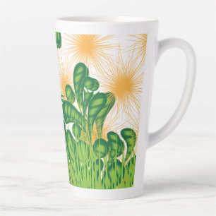 Elegant Green Botanical Latte Mug