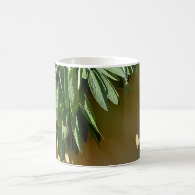 Elegant green botanical leaves Fresh-cut herbs Coffee Mug (Center)