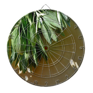 Elegant green botanical leaves Fresh-cut herbs Dartboard