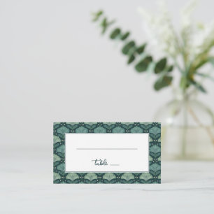 Elegant Green Botanical Pattern Place Card