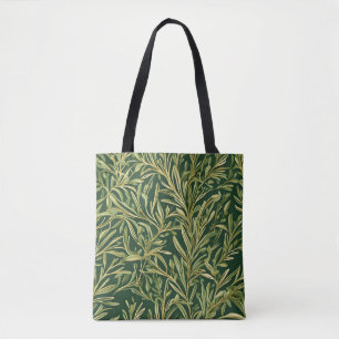 Elegant Green Botanical Vintage Foliage Pattern Tote Bag