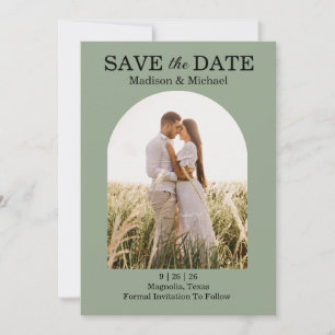 Elegant Green Botanical Wedding Save The Date