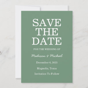 Elegant Green Botanical Wreath Wedding Save The Date
