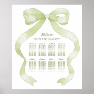 Elegant Green Bow Seating Chart