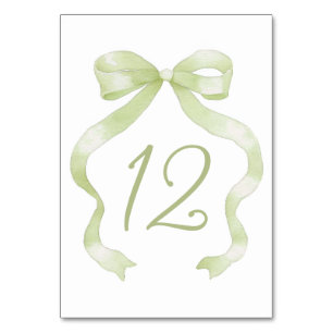 Elegant Green Bow Table Number