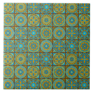 Elegant green& brown Moroccan  pattern  Ceramic Tile