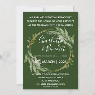 Elegant Green Brush Script Request Invitation