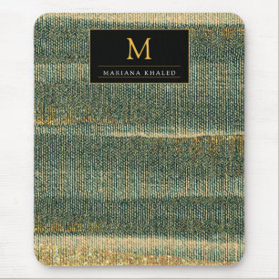 Elegant Green Brush with gold and black  Mouse Pad