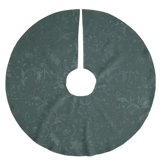 Elegant Green Brushed Polyester Tree Skirt (Front)