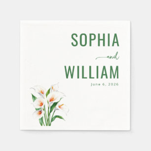 Elegant Green Calla Lilies Napkin
