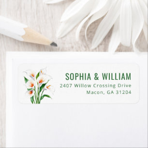 Elegant Green Calla Lilies Return Address Label